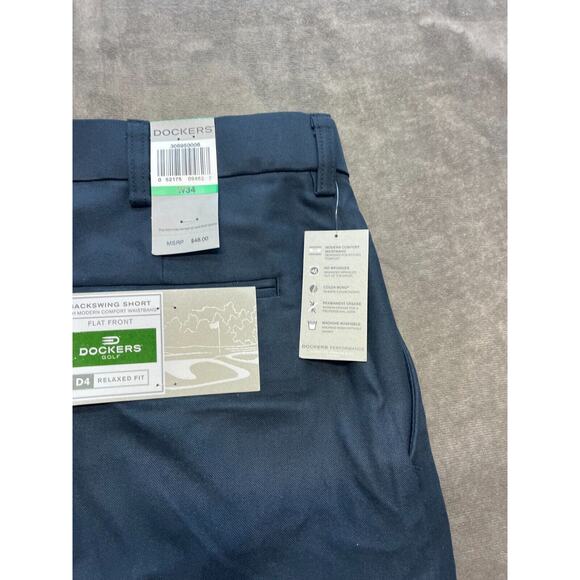 Dockers Men's Golf shorts in black D4 Flat front, relaxed fit size 34 - Picture 4 of 5
